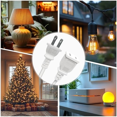 Safe Extension Cord 15FT White 2 Prong 125V 10A ETL Listed (1 Pack) - Image 5