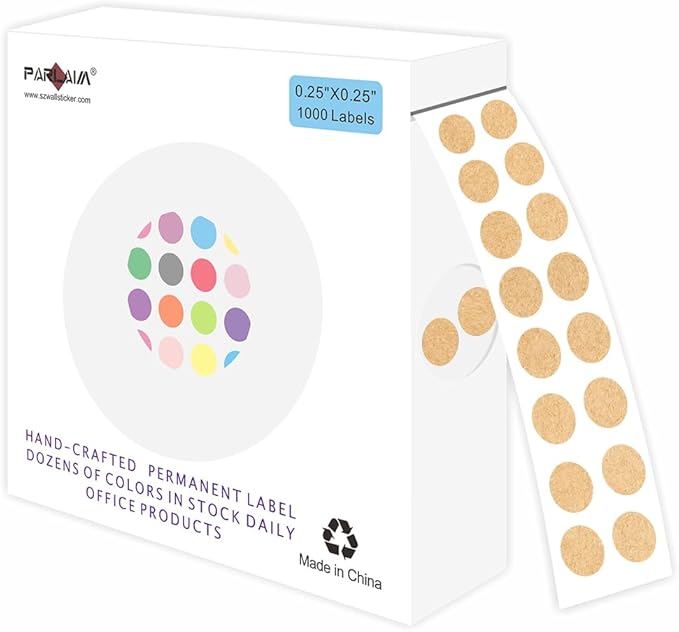 PARLAIM 1/4 Inch Round Adhesive Color-Code Dot Stickers, 4000 Circle Coding by PARLAIM