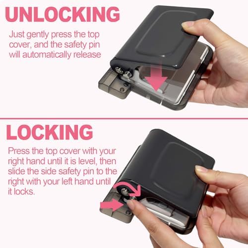 10 Hole Punch Binding Machine for Planner, Manual Binding System with 10 Multi-Color Binder Rings for Making 26 Holes on B5, 30 Holes on A4, 20 Holes on A5 Book, 10 Sheet Capacity - Black - Image 5