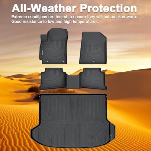 TPE Floor Mats for 2021-2026 Kia Seltos LX/S/EX/SX Turbo/X-Line, All Weather Car Floor Liners Fit Kia Seltos Accessories Black （Crop fit Subwoofer - Image 6