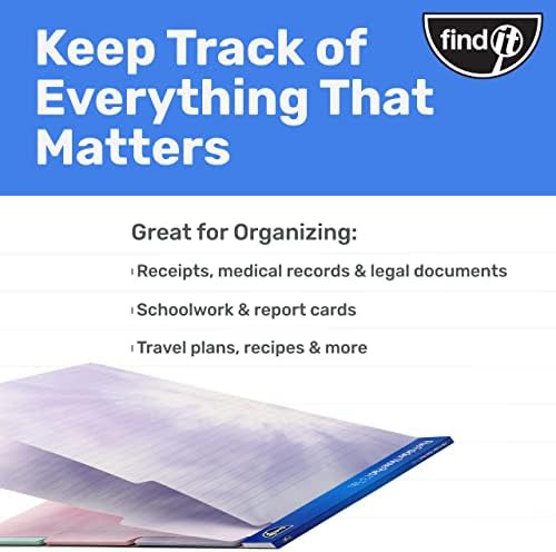 Find It File Folder Notepad - Pack of 36-9.5 x 12.5 Inch Notebook Organizer Folders for Filing, Document, and Clipboard Organization - Tie-Die - Image 5