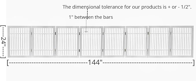 Pet Dog Gate Strong and Durable Freestanding Folding Acacia Hardwood Portable - Image 3