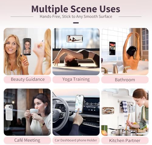 (2 Pack) Silicone Suction Cup Phone Case Mount Double Sided, White & White - Image 5