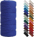 NOANTA Royal Blue Macrame Cord 3mm x 109yards, Cotton Rope Macrame Yarn by NOANTA