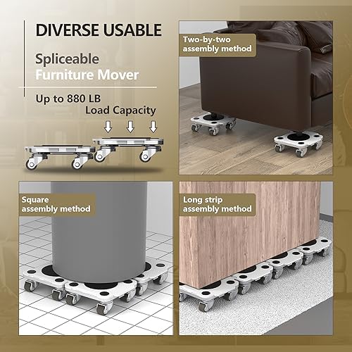 ONEON Furniture Mover with Wheels & Aux. Lifter-Gray Connect Dolly Pro - Image 6