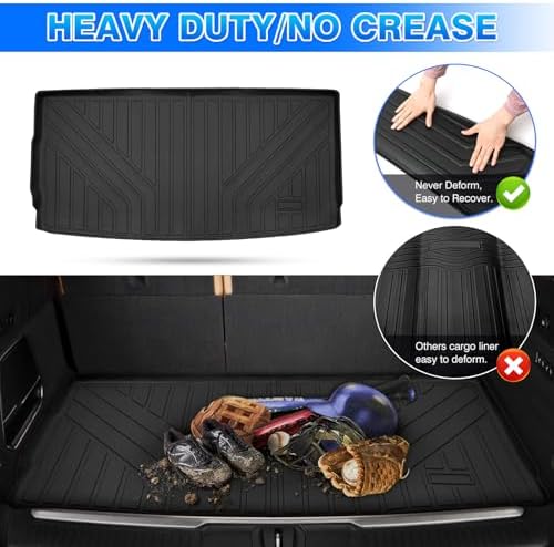 Cartist Cargo Mat for Jeep Wagoneer 2022-2025 2026 (Not Fit L), All Weather Cargo Liner for Wagoneer Accessories, Behind The 3rd Row TPE Trunk Mat Anti-Slip - Image 5