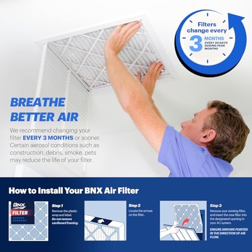 BNX TruFilter 24x30x1 Air Filter MERV 13 (4-Pack) - MADE IN USA - Electrostatic Pleated Air Conditioner HVAC AC Furnace Filters for Allergies, Pollen, Mold, Bacteria, Smoke, Allergen, MPR 1900 FPR 10 - Image 7