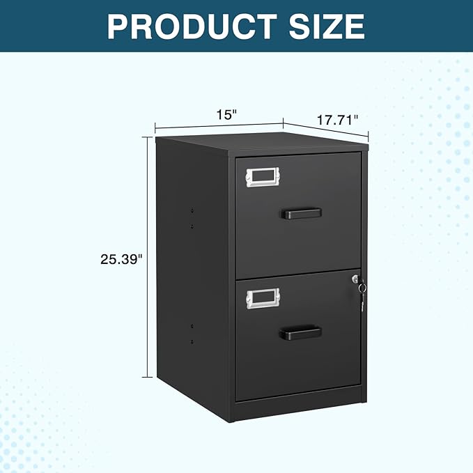MIIIKO 2 Drawer Filing Cabinet - Image 6