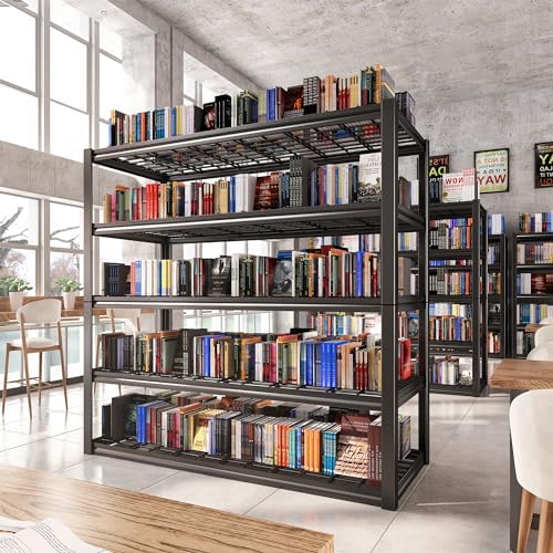 REIBII 48.2''W Garage Shelving Heavy Duty Metal Shelving 3000LBS Storage Shelves Adjustable Metal Shelves Industrial 5 Tier Garage Shelf for Basement Pantry Warehouse Supermarket, 3 Pack - Image 6