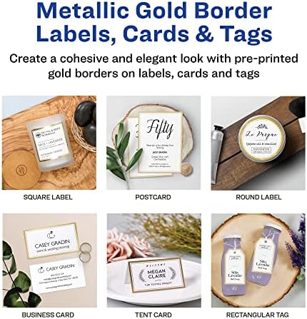 Avery Tags with Metallic Gold Borders and Strings, 2" x 3.5", 40 Total, Laser/Inkjet Printable Tags (3326) - Image 4