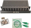 Neat Patch MINI 1U Low Profile Cable Management Kit - 2 Packs w/ 48 CAT6 Patch Cables (1FT Green) by Electriduct