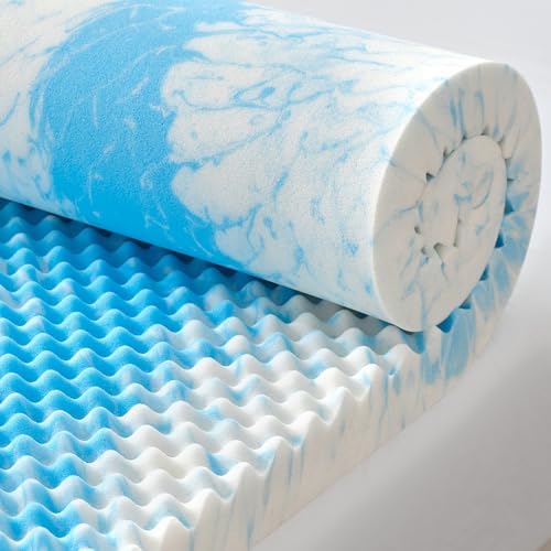 SINWEEK 2 Inch Egg Crate Memory Foam Mattress Topper Twin Size, Soft Mattress Pad for Back Pain Relief, Bed Topper, CertiPUR-US Certified, Blue by SINWEEK