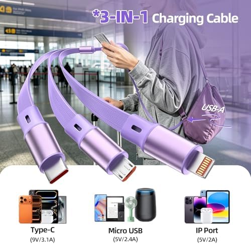 3 in 1 Multi Charging Cable, 2 Pack 4FT Charging Cords for Multiple Devices - Image 7