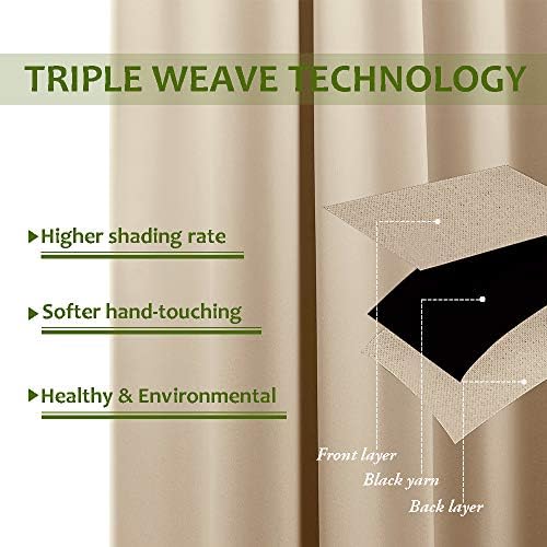 NICETOWN Room Divider Heavy Curtain Screen Partitions, Basement Hospital Medical Clinic Spa Lab Cubicle Divider Privacy Screen, Patio Door Curtain (Biscotti Beige, 1 Panel, W8.3'xL10') - Image 3