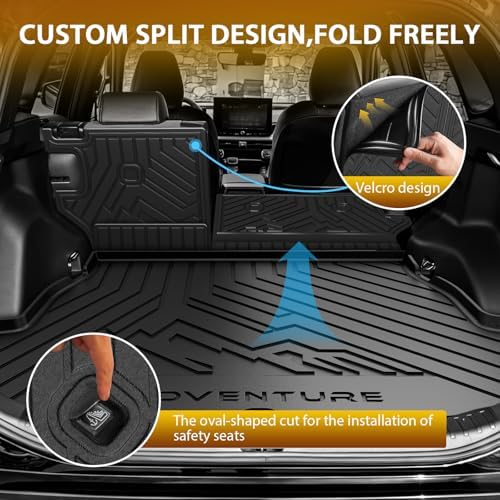 Powerty Floor Mats for Toyota RAV4 Hybrid 2026(Not for PHEV), All Weather 3D TPE Anti-Slip Trunk Cargo Liner Seat Back Covers Protectors Full Set Car Accessories - Image 3