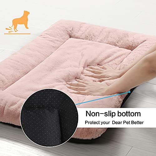 Dog Crate Pad Washable Dog Bed for Crate Small Cozy Mat 24-Inch Pink - Image 6