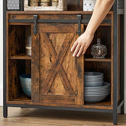 VASAGLE Buffet Cabinet, Coffee Bar with 1 Sliding Barn Door - Image 4