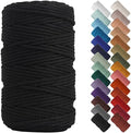 NOANTA Black Macrame Cord 4mm x 109yards, Colored Cotton Rope Macrame Yarn by NOANTA
