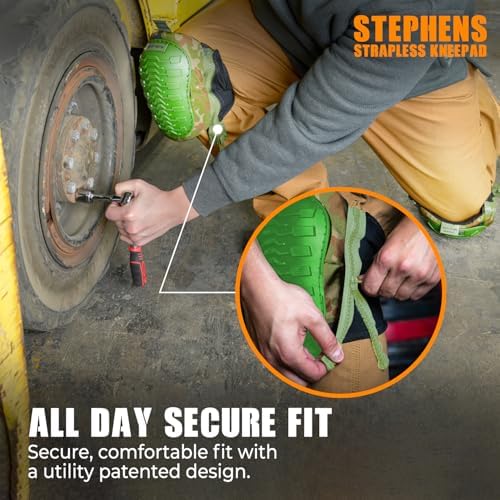 Stephens Strapless Knee Pads for Construction - Heavy Duty Soft Cap Design for Work | Safety Work Gear | Flooring | Roofing | Gardening | Personal Protective Equipment - Cushion Support for Kneeling - Non-Slip Strapless Knee Pad - Eliminate Knee Pain -... - Image 6