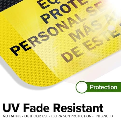 Caution Personal Protective Equipment Required Beyond This Point Bilingual Osha Sign, 12x18 Inches, 3M EGP Reflective .063 Aluminum, Fade Resistant, Made in USA by My Sign Center - Image 4