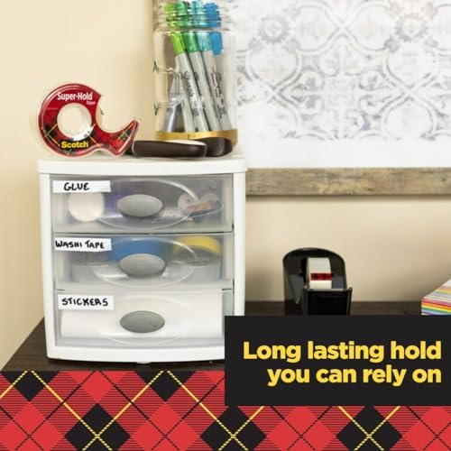 Scotch Super-Hold Tape, 2 Rolls, 3/4 x 600 Inches, Dispensered - Image 5