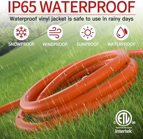 Skrizcable 16/3 50 FT Outdoor Extension Cord Waterproof, Orange Power Cord - Image 6