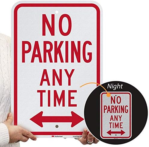 "No Parking Any Time" Sign by SmartSign | 12" x 18" 3M Engineer Grade Reflective Aluminum - Image 2