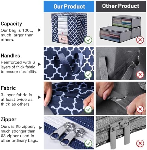 Storage Bags 8 Pack 100L Clothes Organization and Storage Containers - Image 5