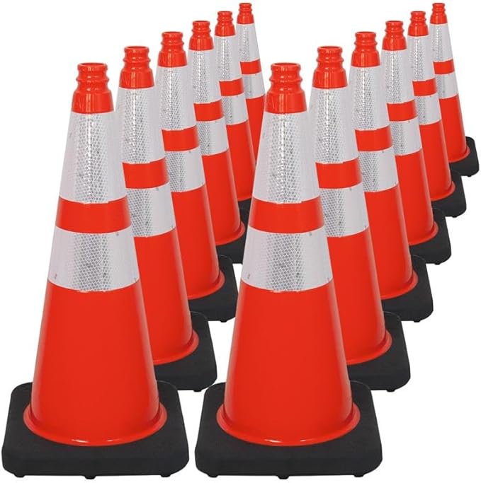 Brimar 28 Inch Traffic Cones, 12 Pack, Road Parking, MUTCD Approved Traffic by BrimarIndustries