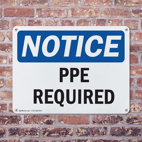 (2 Pack) PPE Required OSHA Notice Sign 14 Inch X 10 Inch Plastic Sign, Weather Resistant, UV Protected for Workplace, Business, and Construction Site, Made in the USA - Image 4