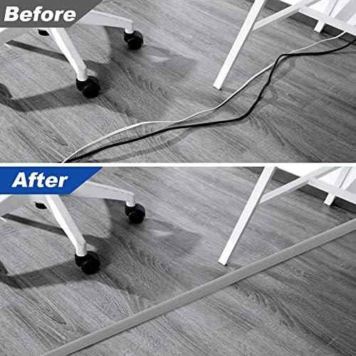 Floor Cord Cover - 6FT, Grey, Single Cord Protector - Wire Cover Cavity: 0.47" (W) x 0.24" (H) - Image 6