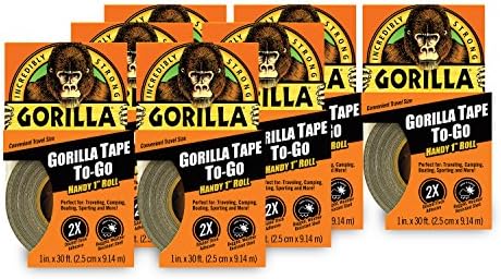 Gorilla 6100101-7 Duct Tape to-Go, 1" x 10 yd, Black, (Pack of 7), 7-Pack, 7 Piece by Gorilla