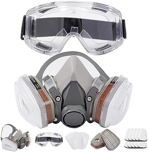 Reusable Half Face Respirаtor, Gas Cover Organic Vapor Mask and Dust-proof Face Cover, Protection for Painting, Mechanical Polishing, Logging, Welding and Other Work by Wytcyic