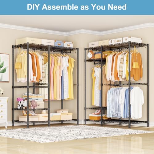 Ulif F7 Medium Clothes Rack, Clothing Racks for Hanging Clothes, Black - Image 3