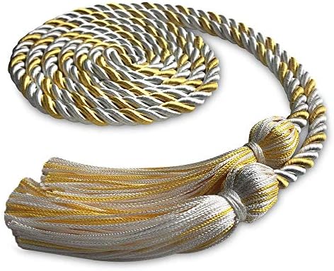 Endea Graduation Single Honor Cord Two-Color (White/Gold) by EndeaGraduation