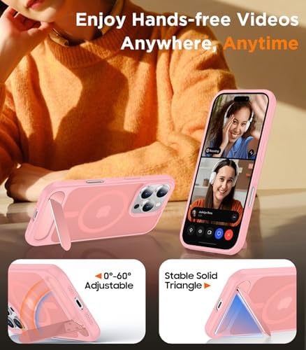Temdan Magnetic Compatible with iPhone 16 Pro Max Case, [Built-in Invisible Kickstand][Compatible with MagSafe] [Military Grade Shockproof] Slim Translucent Matte Phone Case for iPhone 16 Pro Max 6.9" - Image 3