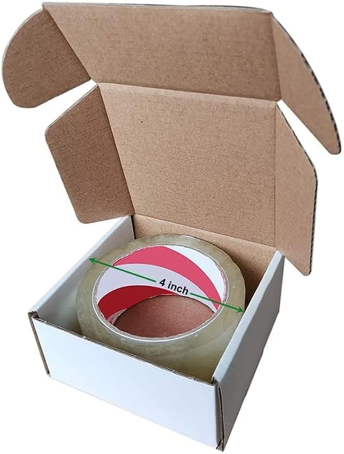 4x4x2'' Corrugated Mailer, 25 Pack, Cardboard Small Shipping Boxes, Oyster White - Image 5