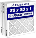 Filter King 20x20x1 Air Filter MERV 8, AC Furnace Filters (3-Pack) by FilterKing