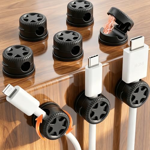 AGPTEK 8 Pack Magnetic Cable Clips, 360° Rotatable Cord Holder by AGPTEK