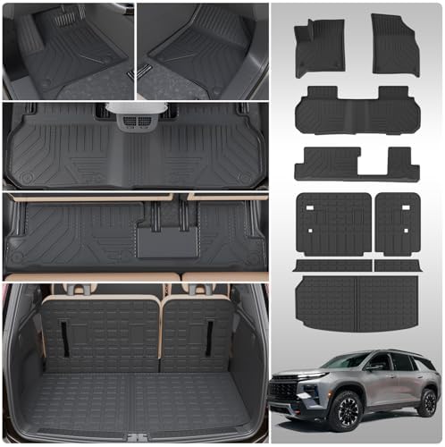 8 Seats Floor Mats for 2024-2026 Chevrolet Traverse (NOT Limited) by Thinzyou