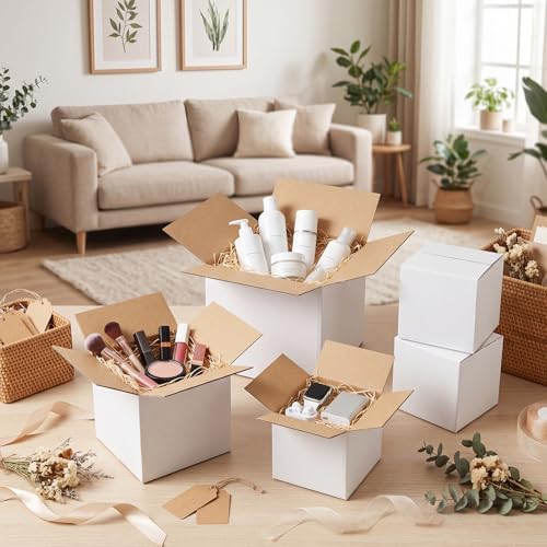 Hoikwo 30 Packs White Assorted Sizes Shipping Boxes of 8x8x8, 7x7x7, 6x6x6 - Image 7