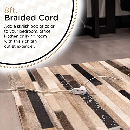 Cordinate 3-Outlet Extension Cord, 2 Prong, 8 Ft Cable with Flat Plug - Image 3