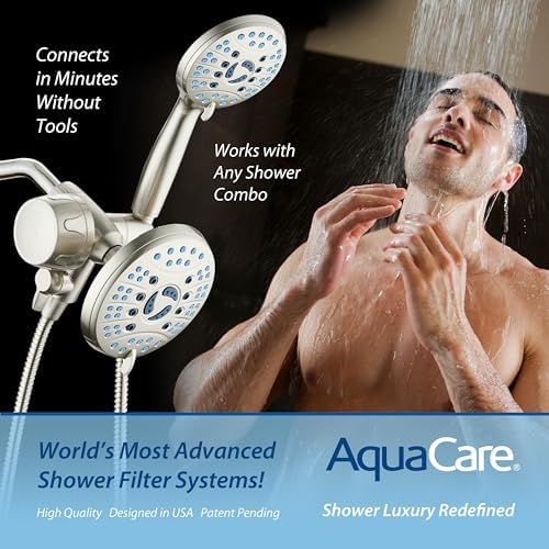 AquaCare Combo Shower Head Water Filter with Built-in 3-way Water Diverter - Image 2