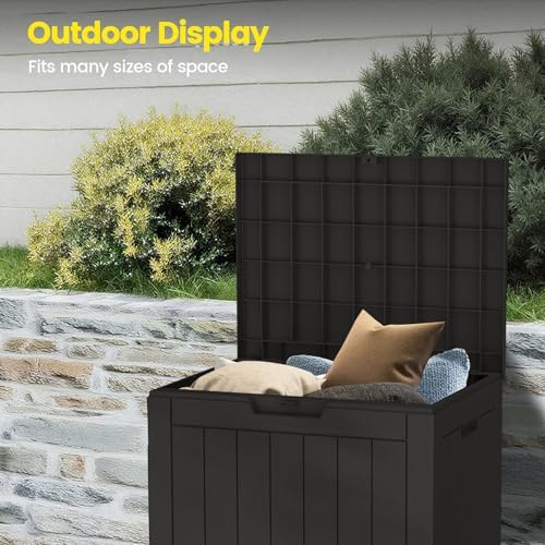 31 Gallon Outdoor Storage Box - Waterproof Resin Deck Box for Indoor & Outdoor Use, Lockable & UV Resistant Storage Bin for Package Delivery, Patio Cushions, Gardening Tools - Black - Image 5