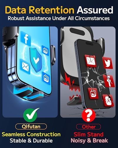Qifutan Phone Holders for Your Car with Military-Grade Suction Phone Stand for Car [Super Stable] Automobile Car Mount for iPhone Universal Car Dashboard Windshield Mount Fit iPhone Smartphones - Image 3