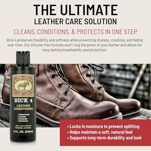 Bick 4 Leather Conditioner & Cleaner, Won't Darken Boots, Couch, Bags 8 oz - Image 3
