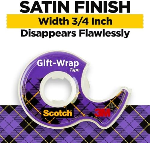 Scotch Gift Wrap Tape, Invisible, 3/4 in. x 600 in., 2 Tape Rolls with Dispensers - Image 2
