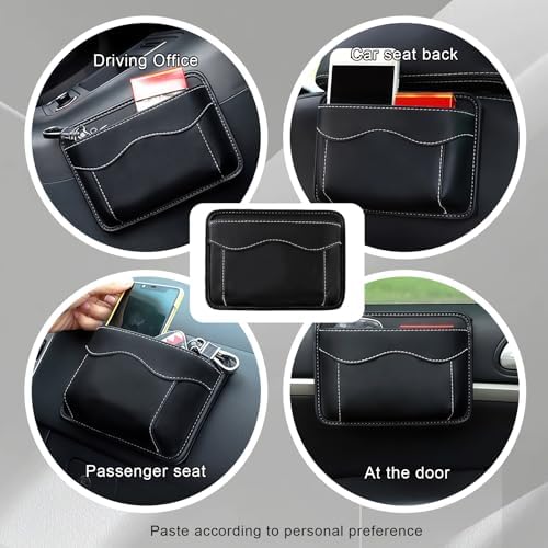 Car Seat Side Pocket Organizer, Small Car Storage Bag, Black - Image 6