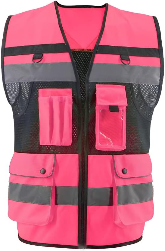 Safety Vest High Visibility Reflective Construction Vest by OPLERAI