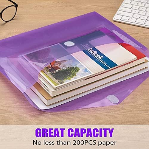 Sooez 48 Pack File Folders, Clear Poly Envelopes Plastic Folders A4 Pouch - Image 6
